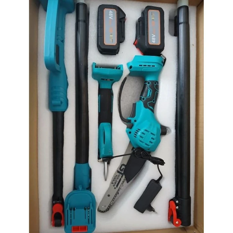 Piła-teleskopowa-akumulatorowa-2m-48V-_-pilarka-do-gałęzi-+-sekator-3w1