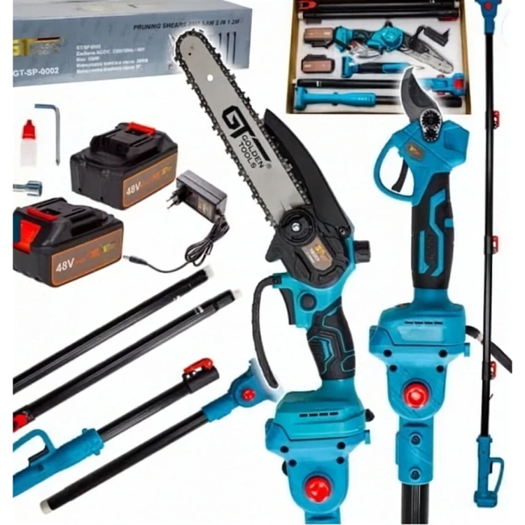Piła-teleskopowa-akumulatorowa-2m-48V-_-pilarka-do-gałęzi-+-sekator-3w1
