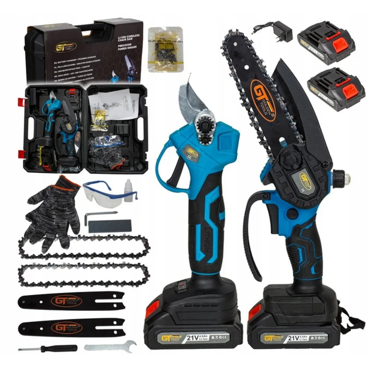 zestaw ogrodowy 2w1 piła i sekator akumulatorowy walizka akcesoria